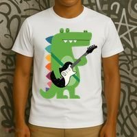 Funny Crocodile Electric Guitar Crocorock Guitarist Musician Premium T-Shirt thumb 3