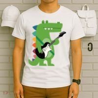 Funny Crocodile Electric Guitar Crocorock Guitarist Musician Premium T-Shirt thumb 6