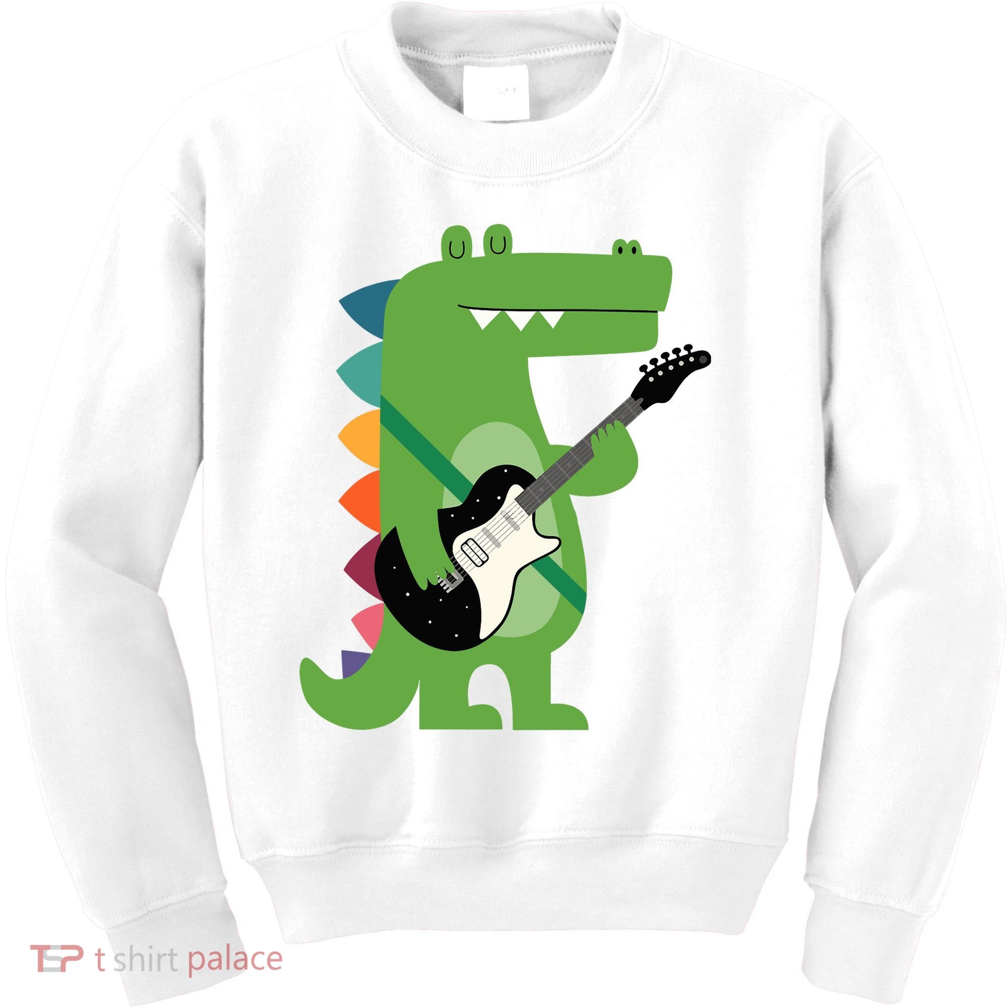 Funny Crocodile Electric Guitar Crocorock Guitarist Musician Premium Kids Sweatshirt