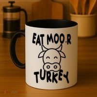 Funny Cow Eat More Turkey Thanksgiving Coffee Mug thumb 4