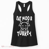 Funny Cow Eat More Turkey Thanksgiving Women's Tank Top thumb 0