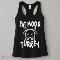Funny Cow Eat More Turkey Thanksgiving Women's Tank Top thumb 3