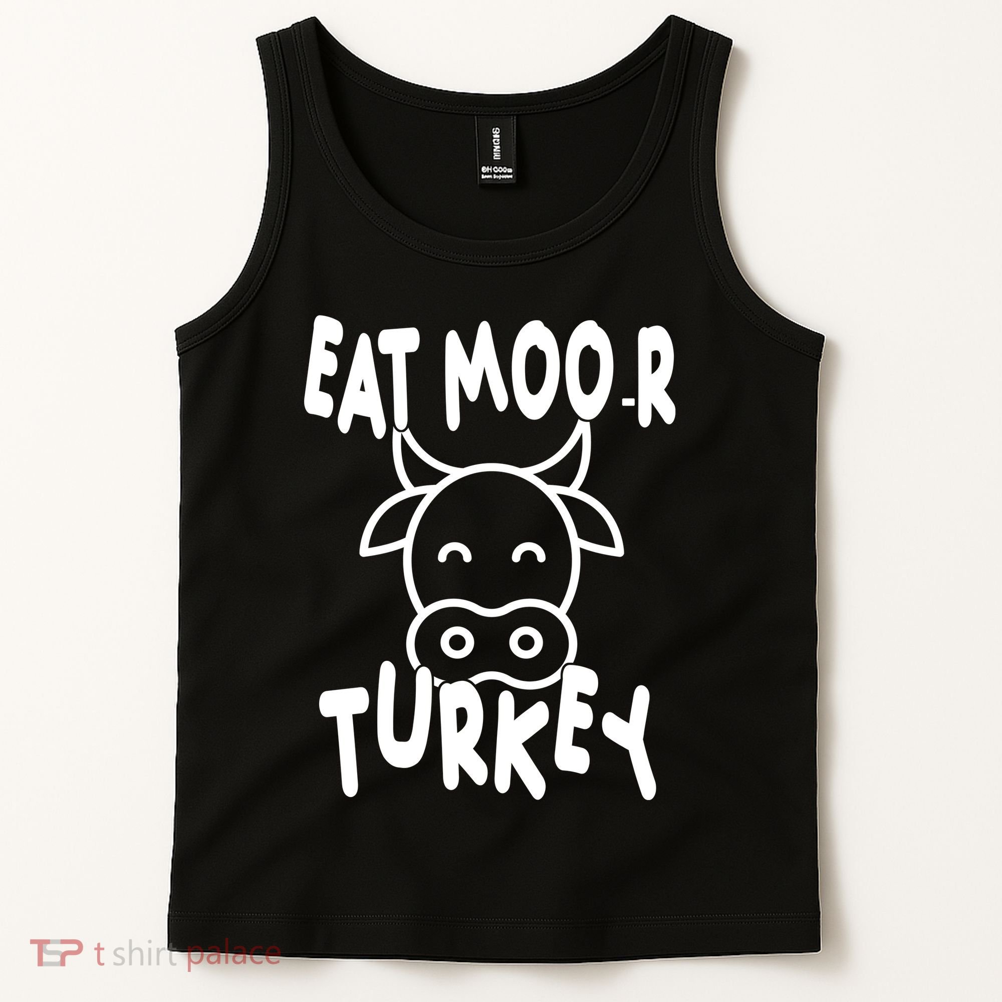 Funny Cow Eat More Turkey Thanksgiving Tank Top