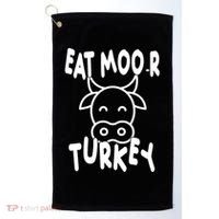 Funny Cow Eat More Turkey Thanksgiving Golf Towel thumb 0