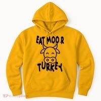 Funny Cow Eat More Turkey Thanksgiving Hoodie thumb 0