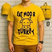 Funny Cow Eat More Turkey Thanksgiving T-Shirt thumb 6