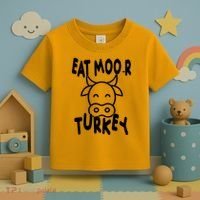 Funny Cow Eat More Turkey Thanksgiving Toddler T-Shirt thumb 3