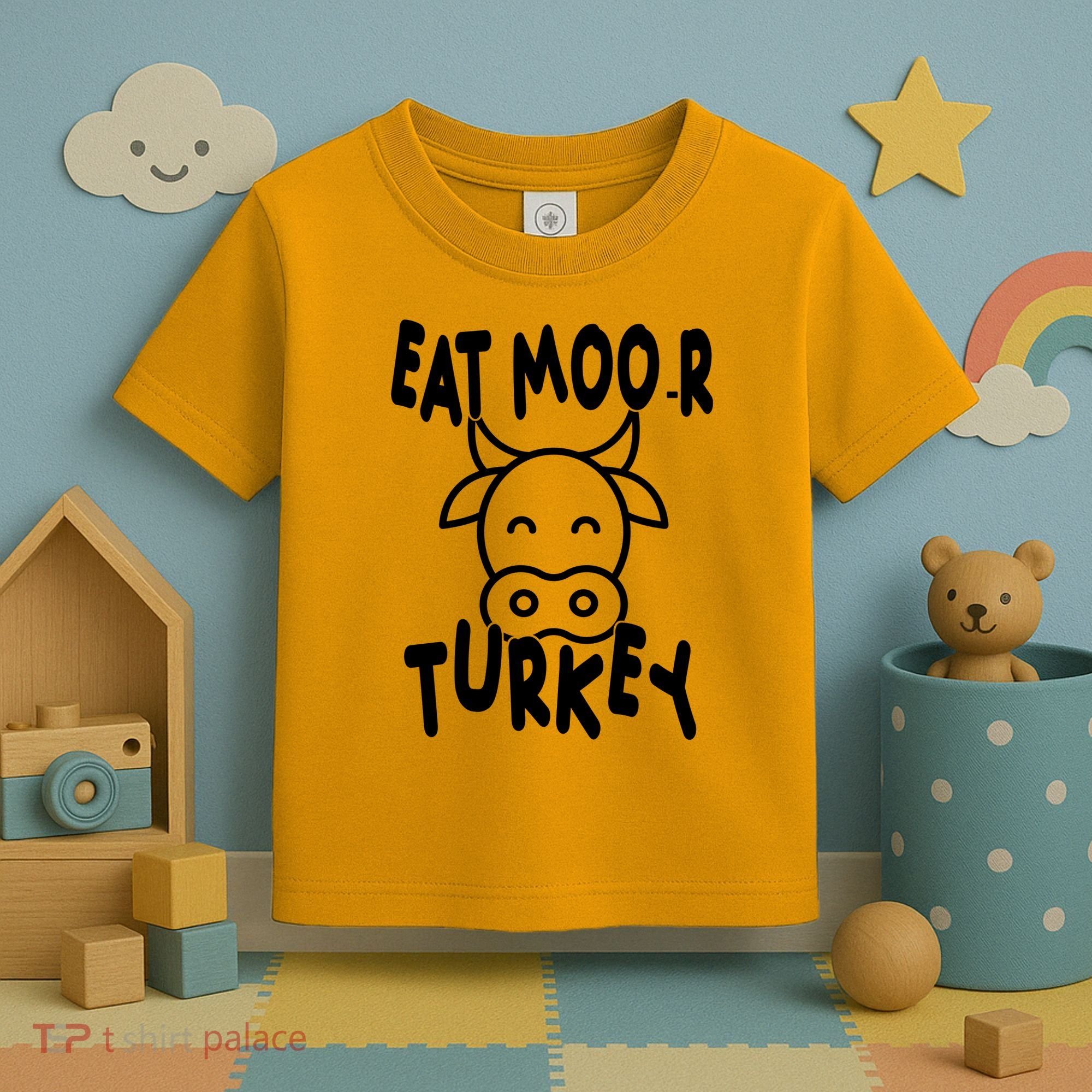Funny Cow Eat More Turkey Thanksgiving Toddler T-Shirt
