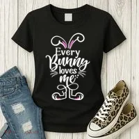 Funny Cute Easter Every Bunny Loves Me Women's T-Shirt thumb 3