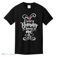 Funny Cute Easter Every Bunny Loves Me Kids T-Shirt thumb 0