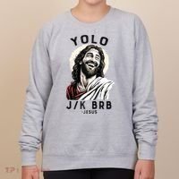 Funny Christian Easter Jesus YOLO JK BRB Raglan Women's Sweatshirt thumb 0