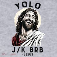 Funny Christian Easter Jesus YOLO JK BRB Raglan Women's Sweatshirt thumb 2
