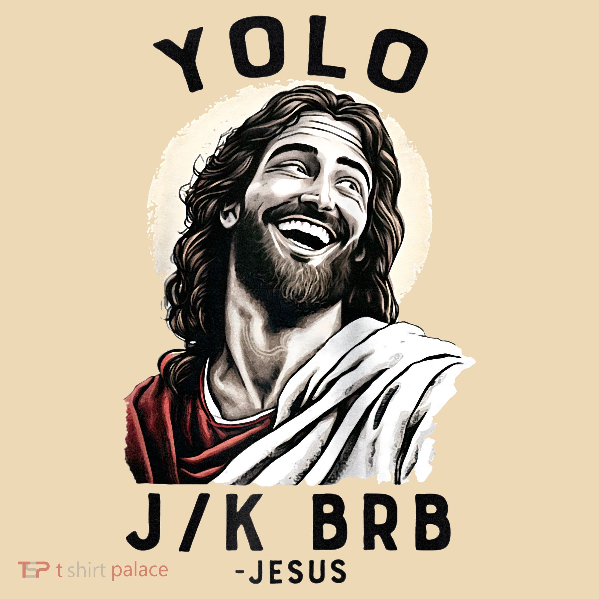 Funny Christian Easter Jesus YOLO JK BRB Raglan Tote Bag