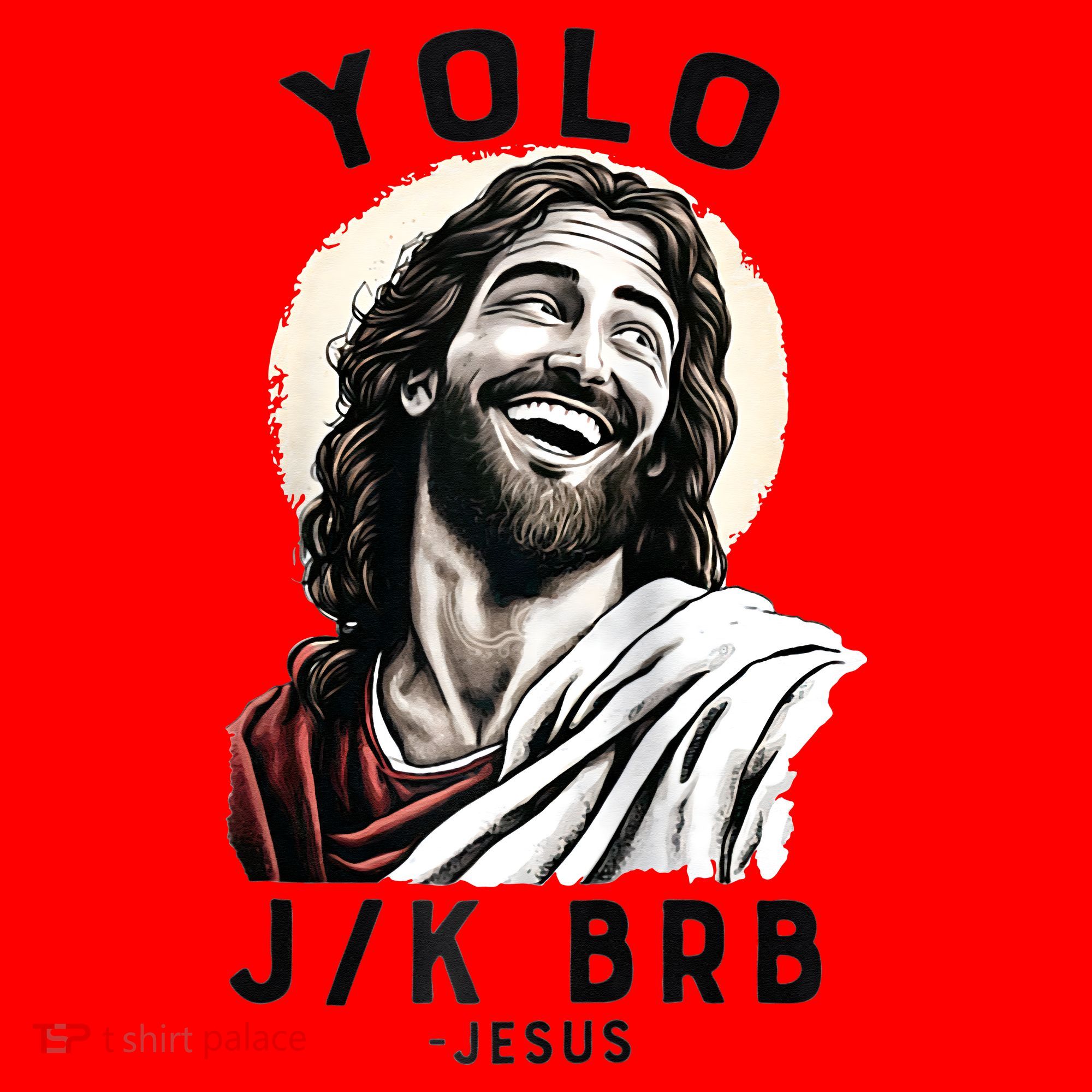 Funny Christian Easter Jesus YOLO JK BRB Raglan Santa Hat