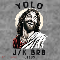 Funny Christian Easter Jesus YOLO JK BRB Raglan Toddler Hoodie thumb 2