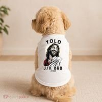 Funny Christian Easter Jesus YOLO JK BRB Raglan Doggie Tank thumb 2