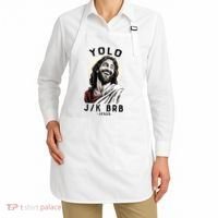 Funny Christian Easter Jesus YOLO JK BRB Raglan Apron thumb 2