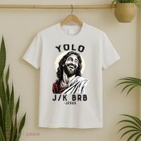 Funny Christian Easter Jesus YOLO JK BRB Raglan T-Shirt thumb 2