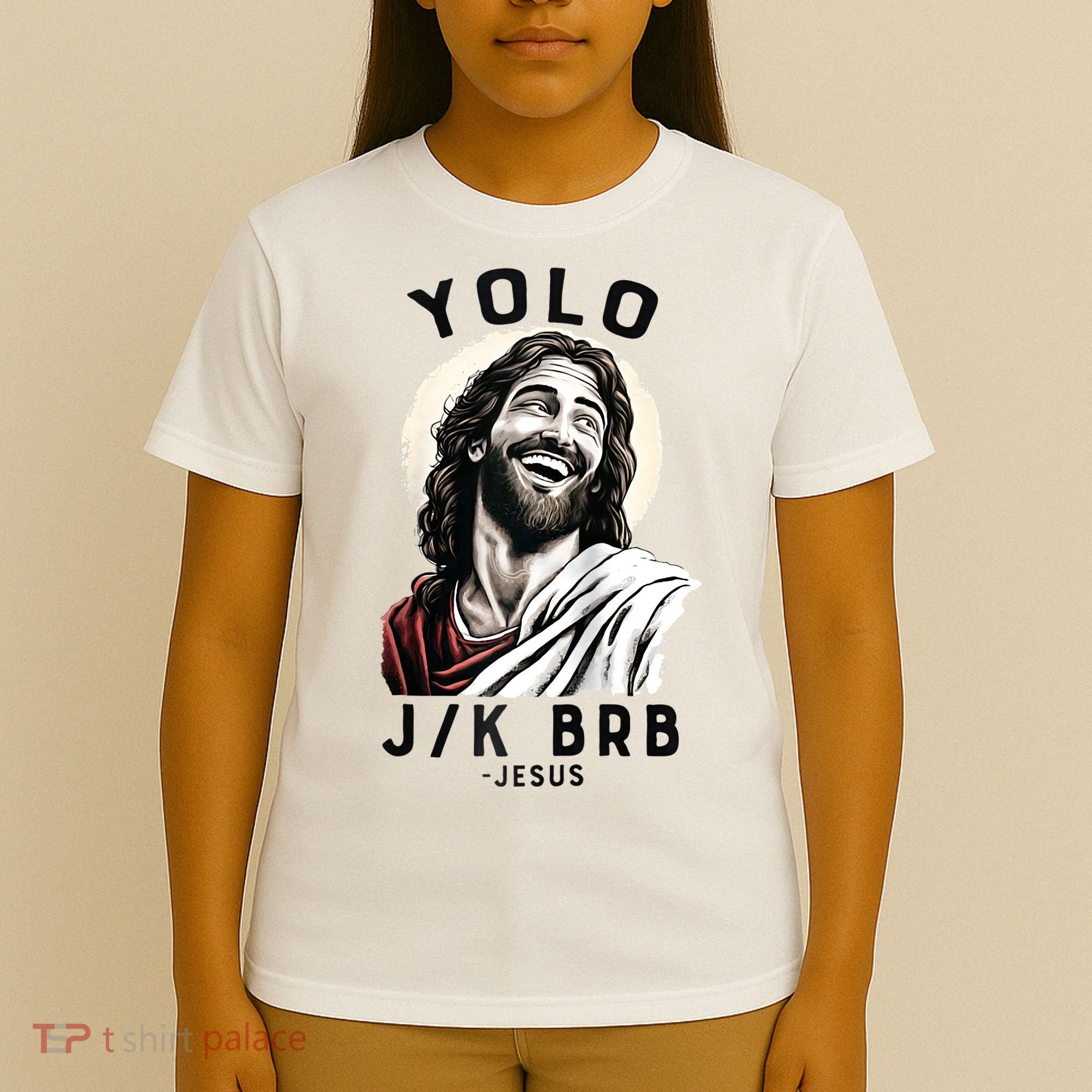 Funny Christian Easter Jesus YOLO JK BRB Raglan T-Shirt