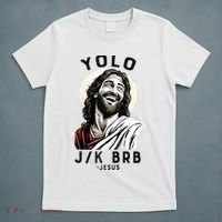 Funny Christian Easter Jesus YOLO JK BRB Raglan T-Shirt thumb 5