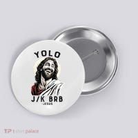 Funny Christian Easter Jesus YOLO JK BRB Raglan Button thumb 0