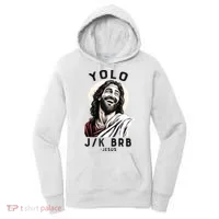Funny Christian Easter Jesus YOLO JK BRB Raglan Women's Hoodie thumb 0