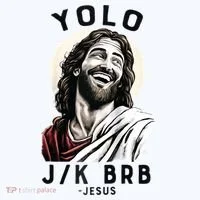 Funny Christian Easter Jesus YOLO JK BRB Raglan Women's Hoodie thumb 2