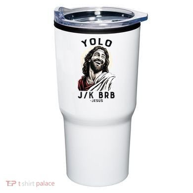 Funny Christian Easter Jesus YOLO JK BRB Raglan Tumbler