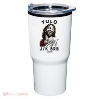 Funny Christian Easter Jesus YOLO JK BRB Raglan Tumbler thumb 0