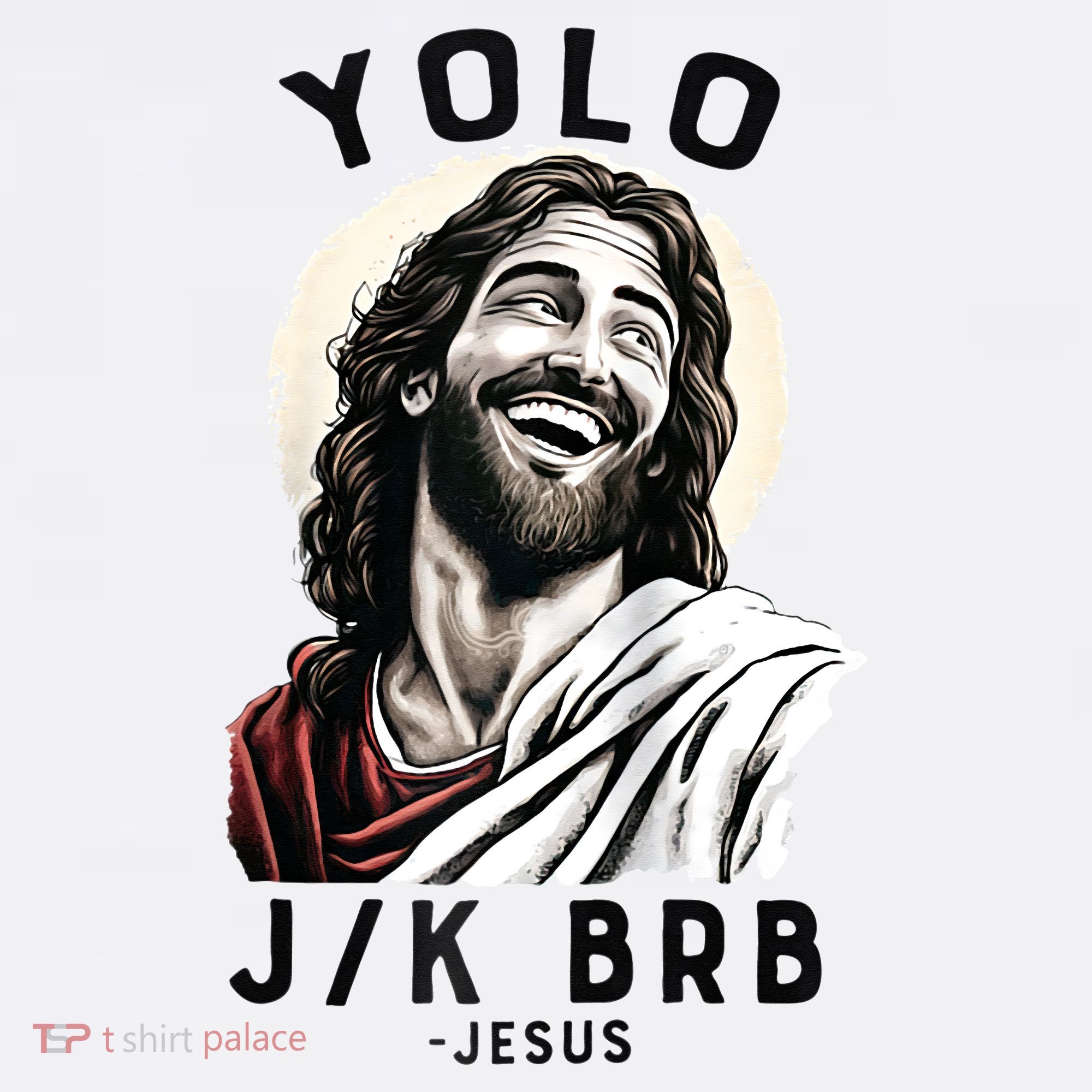 Funny Christian Easter Jesus YOLO JK BRB Raglan Women's Tank Top