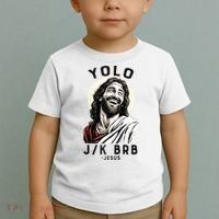 Funny Christian Easter Jesus YOLO JK BRB Raglan Toddler T-Shirt thumb 2
