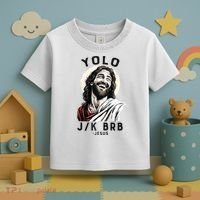 Funny Christian Easter Jesus YOLO JK BRB Raglan Toddler T-Shirt thumb 3