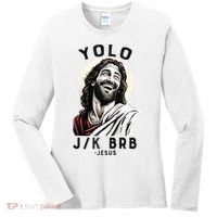 Funny Christian Easter Jesus YOLO JK BRB Raglan Women's Long Sleeve Shirt thumb 0