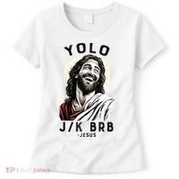 Funny Christian Easter Jesus YOLO JK BRB Raglan Women's T-Shirt thumb 0