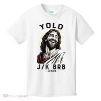 Funny Christian Easter Jesus YOLO JK BRB Raglan Kids T-Shirt thumb 0