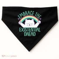 Funny Cat Embrace The Existential Dread USA-Made Doggie Bandana thumb 0