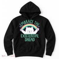 Funny Cat Embrace The Existential Dread Hoodie thumb 0