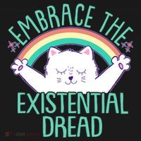 Funny Cat Embrace The Existential Dread Hoodie thumb 2