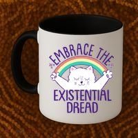 Funny Cat Embrace The Existential Dread Coffee Mug thumb 2