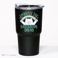 Funny Cat Embrace The Existential Dread Tumbler thumb 0