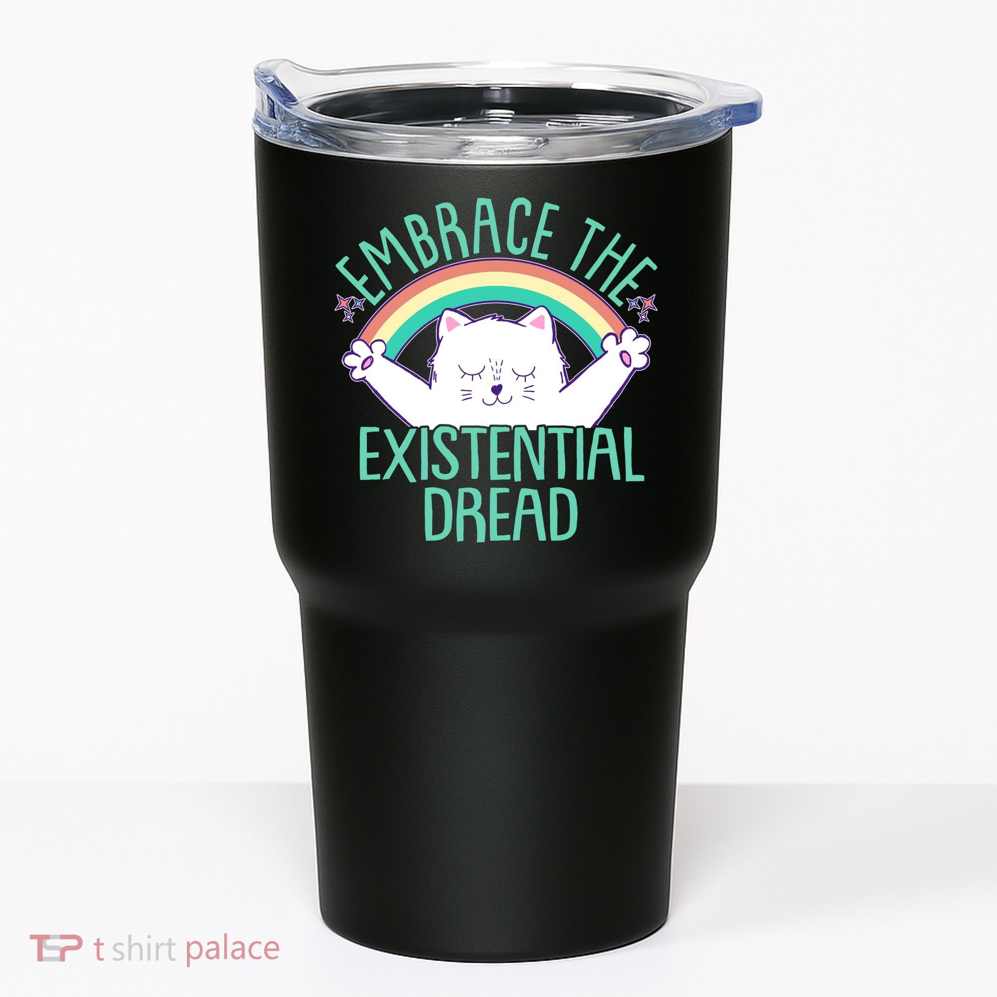 Funny Cat Embrace The Existential Dread Tumbler