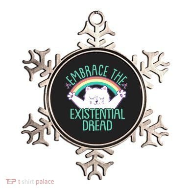 Funny Cat Embrace The Existential Dread Ornament