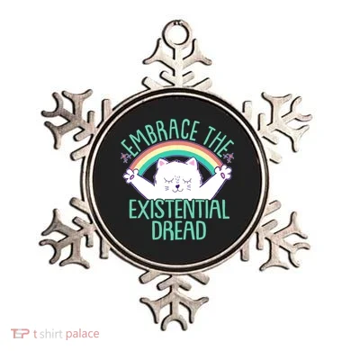 Funny Cat Embrace The Existential Dread Ornament