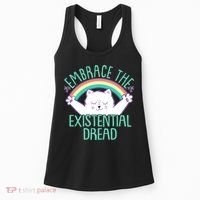 Funny Cat Embrace The Existential Dread Women's Tank Top thumb 0