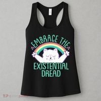 Funny Cat Embrace The Existential Dread Women's Tank Top thumb 3