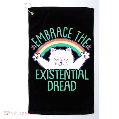 Funny Cat Embrace The Existential Dread Golf Towel