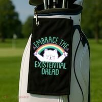 Funny Cat Embrace The Existential Dread Golf Towel thumb 2