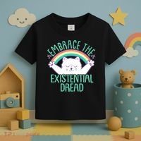 Funny Cat Embrace The Existential Dread Toddler T-Shirt thumb 3