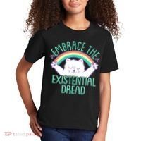 Funny Cat Embrace The Existential Dread Kids T-Shirt thumb 2