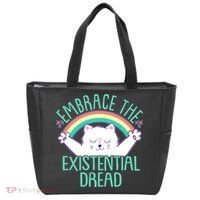 Funny Cat Embrace The Existential Dread Tote Bag thumb 0